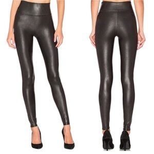 SPANX Faux Leather Black Leggings Size Large
